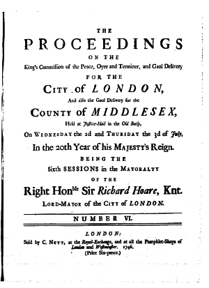 The Proceedings of the Old Bailey, 2nd July 1746